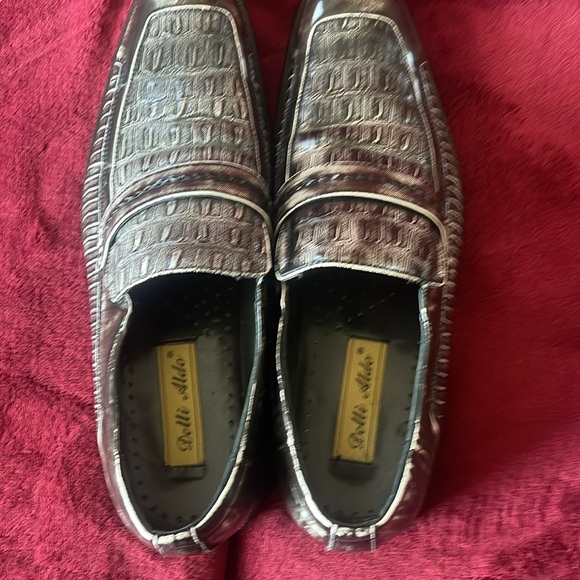 10 1/2 Leather crocodile style black& white ! - Picture 5 of 6